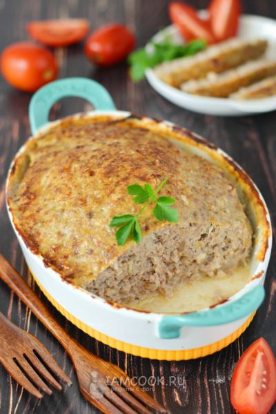 ПП запеканка из фарша в духовке