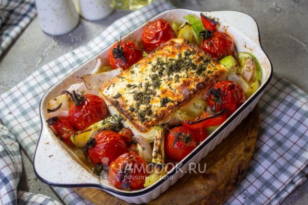 Запеченные овощи с сыром фета (в духовке)