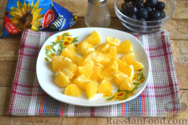 Салат с курицей, авокадо и киви