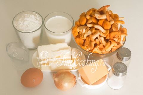 Пирог с лисичками