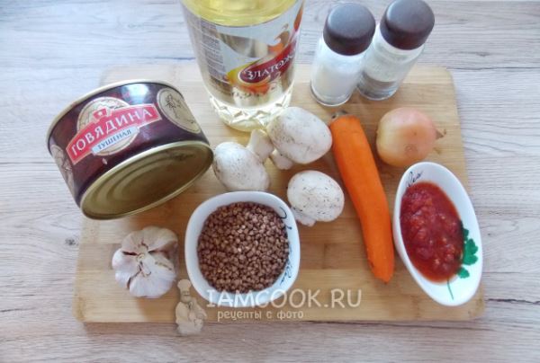 Гречка с тушенкой по-купечески