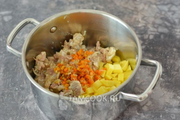 Суп с клецками с тушенкой