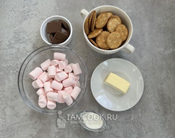 Десерт с шоколадом и маршмеллоу в духовке