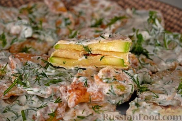Жареные кабачки в йогуртовом соусе