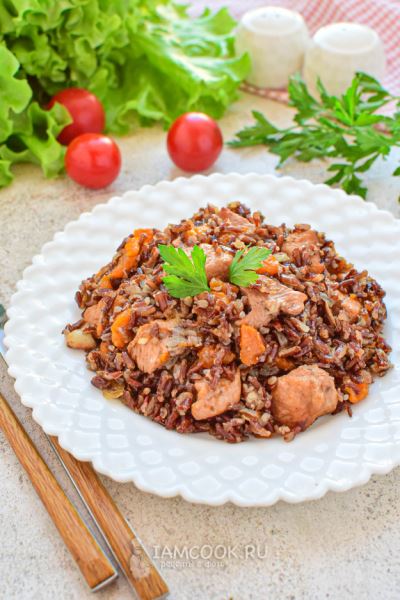 Плов с индейкой и бурым рисом