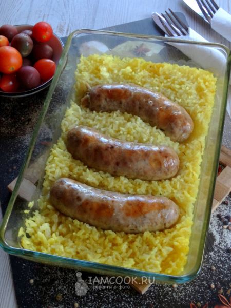 Купаты с рисом в духовке