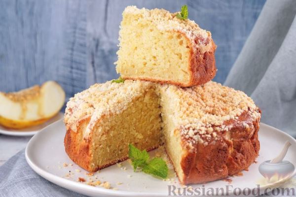 Дынный пирог с апельсиновой цедрой и штрейзелем